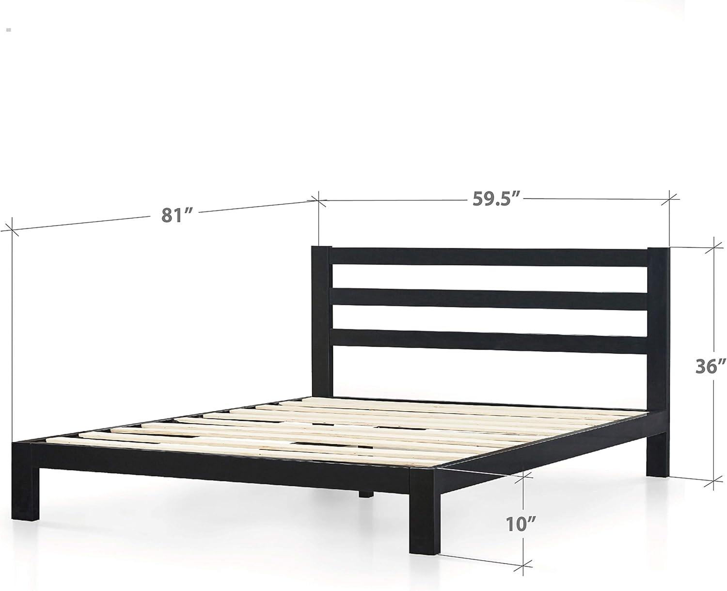 ZINUS Arnav Metal Platform Bed Frame with Headboard / Wood Slat Support / No Box Spring Needed / Easy Assembly, Queen