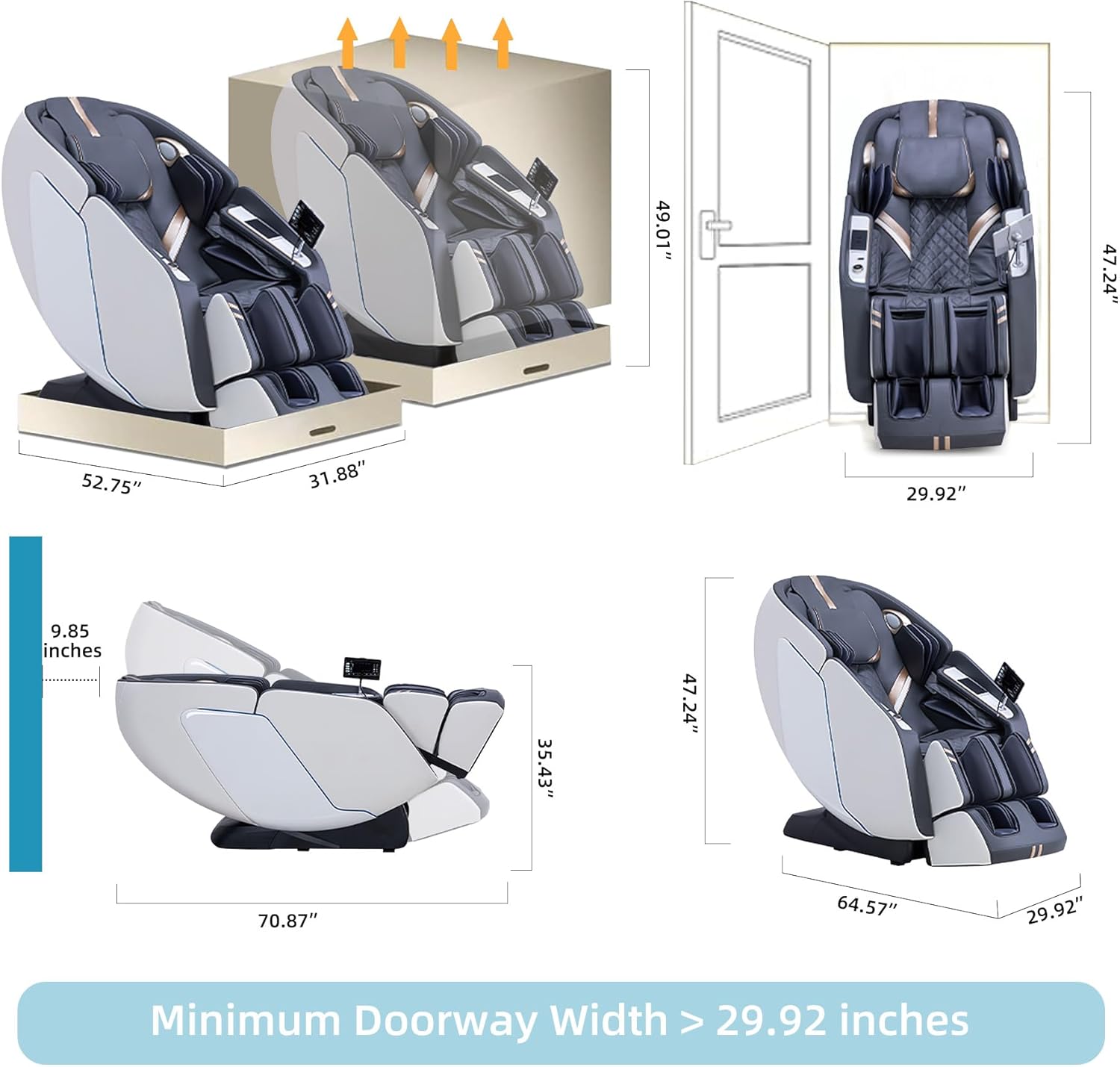 MassaMAX 4D Full Body Massage Chair for Daily Comfort Upgrade-Yoga Stretch, AI Voice Control, 55" SL Track, Zero Gravity, Extendable Footrest, 15 Modes, Foot Rollers, Waist & Calves Heating with Cover