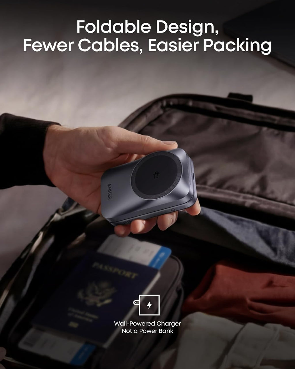 Anker Prime Foldable MagSafe Charger, 25W Qi2.2-Certified Palm-Sized Travel-Ready 3-in-1 Charging Station, AirCool Wireless Charger, for iPhone 17, Apple Watch, AirPods (Non-Battery, with Adapter)