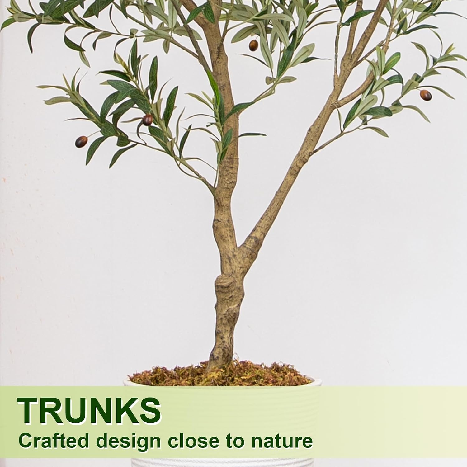 VIVATREES 7FT Olive Tree Artificial Indoor, 84in Tall Faux Olive Tree with Pot, Fake Potted Tree with Fruits for Home Office Decor