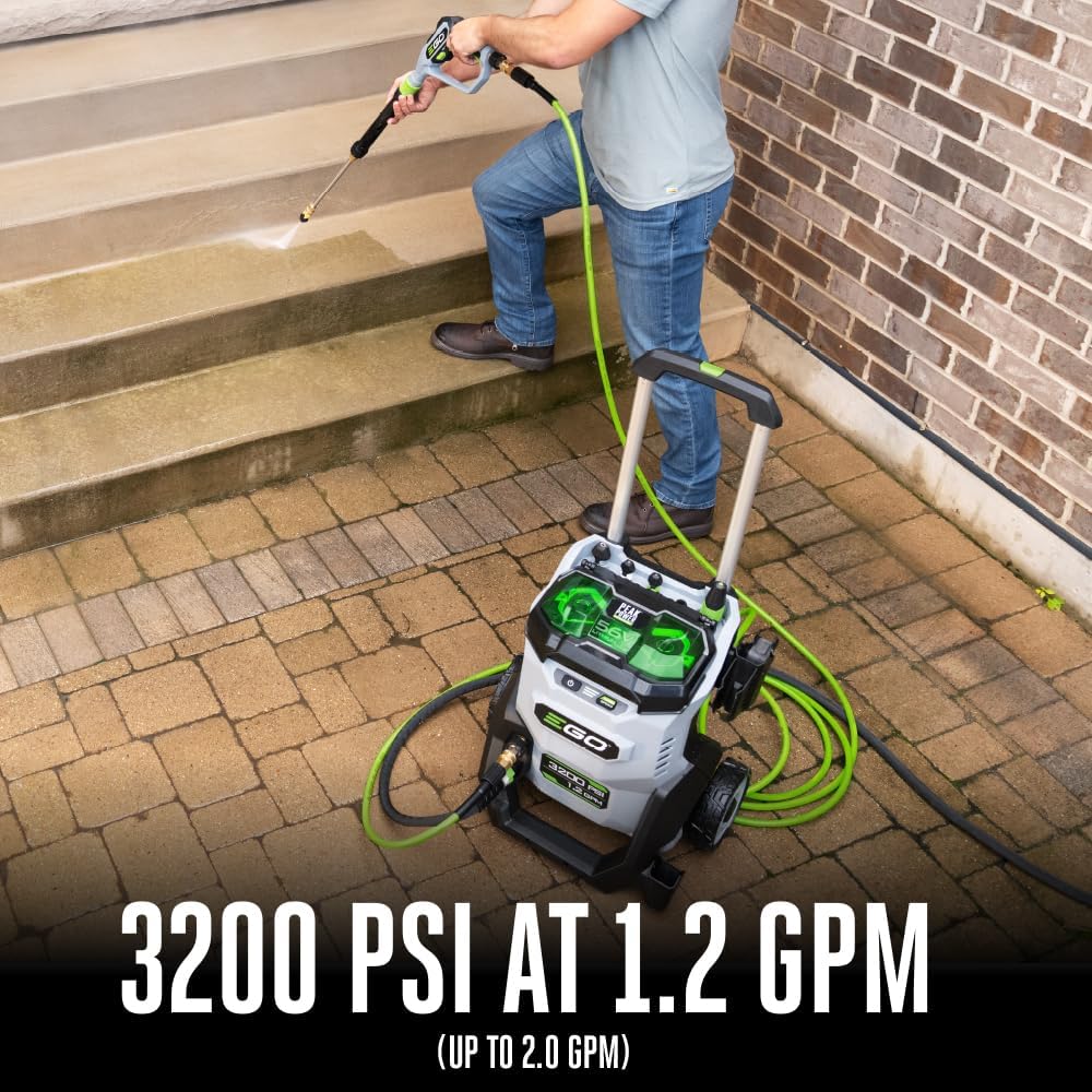 EGO Power+ Electric Pressure Washer, 3200 PSI Power Washer, Includes (2) 56V 6.0Ah Batteries and Charger - HPW3204-2