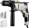 DEKOPRO 6-Amp 1/2-Inch Hammer Drill, Variable Speed Electric Corded Hammer Drill with 12pcs Bit for Concrete & Wood, 2 Functions in 1 with Keyed Metal Chuck, 360° Rotating Handle