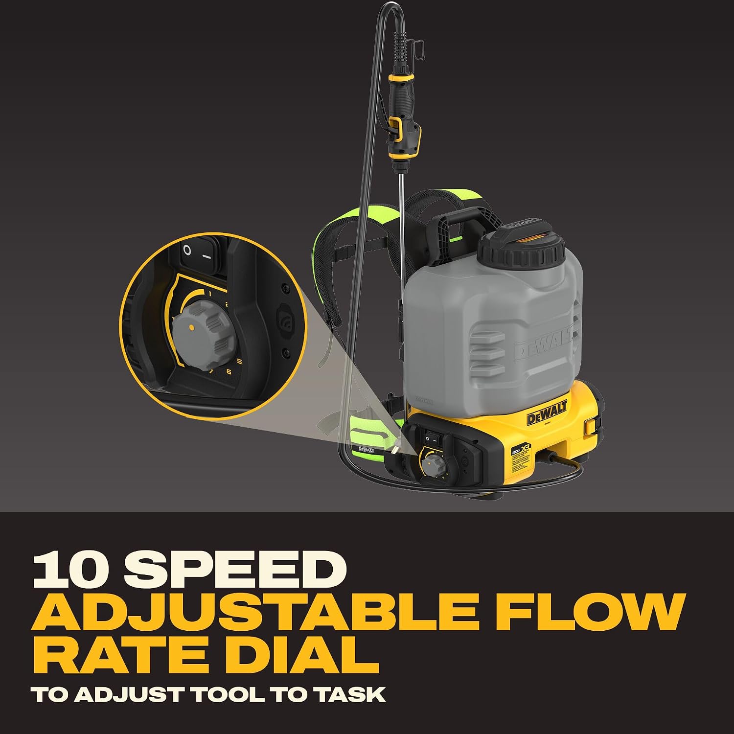 DEWALT 20V MAX XR High Capacity Concrete Chemical Sprayer Kit with Oil-Resistant 5Ah Powerstack Battery and Charger (DCCS1100GH1)