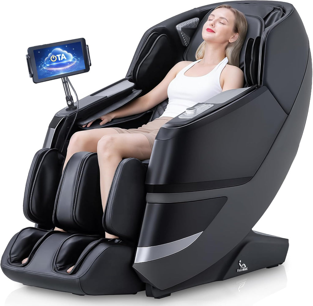 MassaMAX 2026 4D Massage Chair, Full Body Recliner with OTA Cloud Tech, Deep Yoga Stretch, 27 Auto Modes, 55" SL Track, APP & AI Voice Control, Auto Footrest, Zero Gravity, and Heating for Relaxation