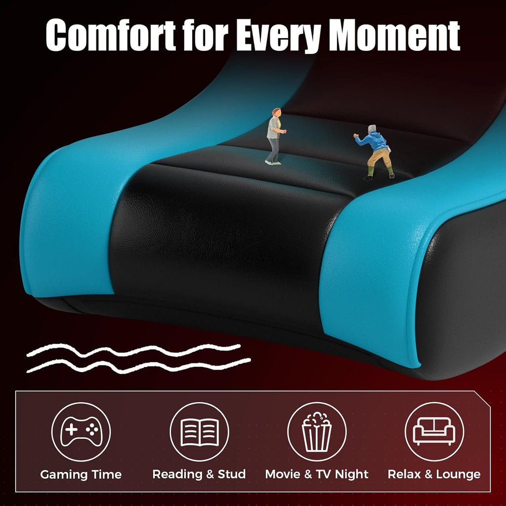 GTPLAYER Floor Rocker Gaming Chair – Adjustable Angle Limiter, Ultra Lightweight Ergonomic Floor Rocking Game Seat for Gaming and Lounging, Aqua