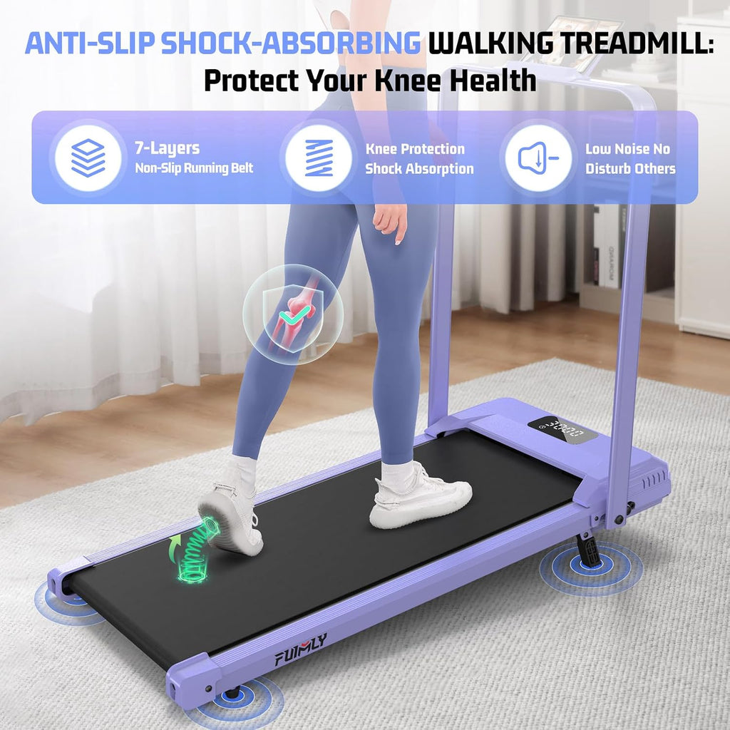 FUNMILY Walking Pad Treadmill with Incline, Foldable Treadmills for Home Office, Portable Walking Pad 300lbs Capacity, Remote Control, Led Touch Screen, 2s Folding Treadmill