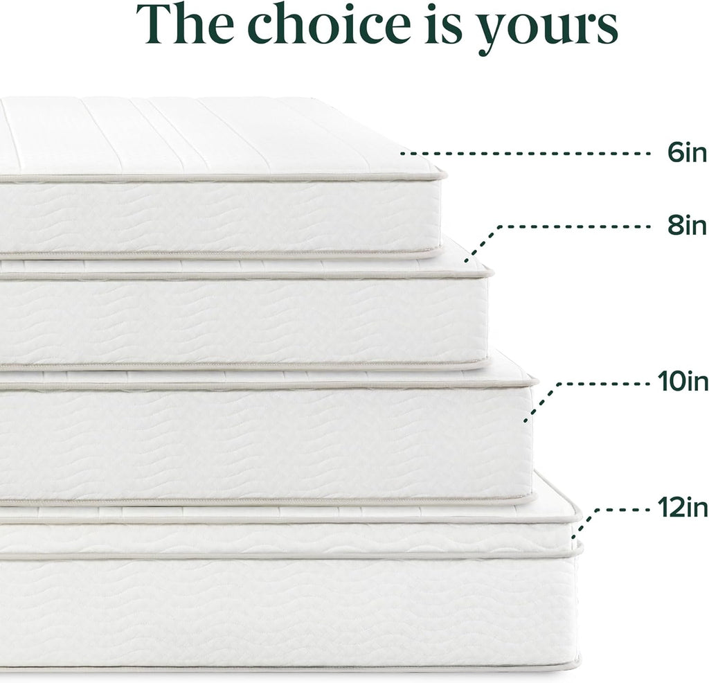 Zinus 6 Inch Foam and Spring Hybrid Mattress [New Version], Twin, Medium Firmness, Durable Support, Certified Safe Foams & Fabric, Mattress in A Box, White