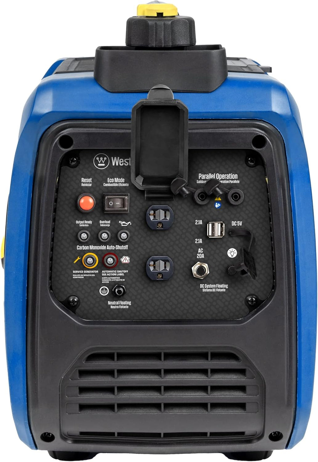 Westinghouse 1500 Peak Watt Super Quiet & Lightweight Portable Inverter Generator, Gas Powered, CO Sensor, Parallel Capable, Long Run Time,Blue