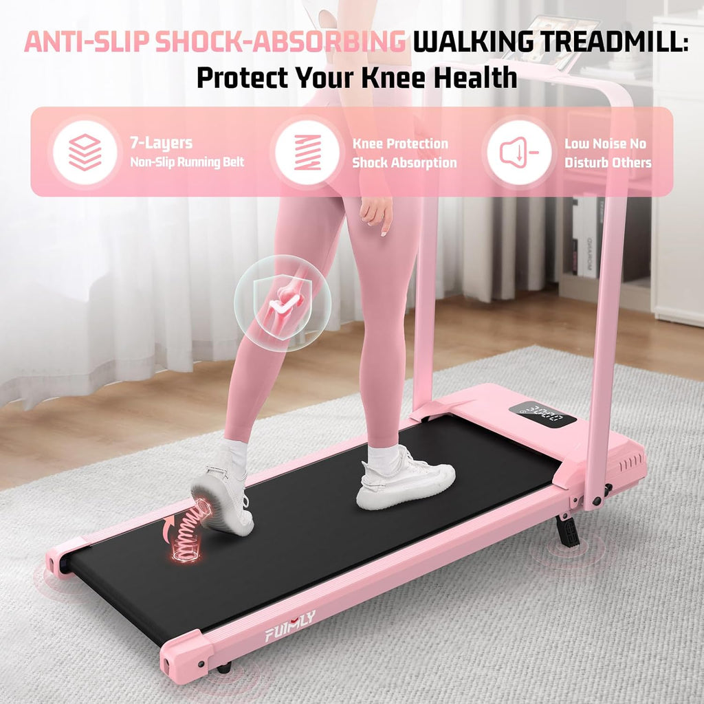 FUNMILY Walking Pad Treadmill with Incline, Foldable Treadmills for Home Office, Portable Walking Pad 300lbs Capacity, Remote Control, Led Touch Screen, 2s Folding Treadmill