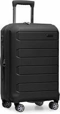 Traveler's Choice Pagosa Hardshell Expandable Luggage with Spinner Wheels, Black, 22-Inch Carry-on
