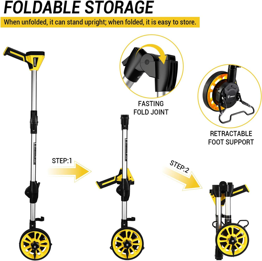 Measuring Wheel: DEKOPRO 6 Inch Digital Measuring Wheels, 4V Measure Wheel in Feet, 99,999Ft/ 99,999M Wheel Measurement Roller with Bag