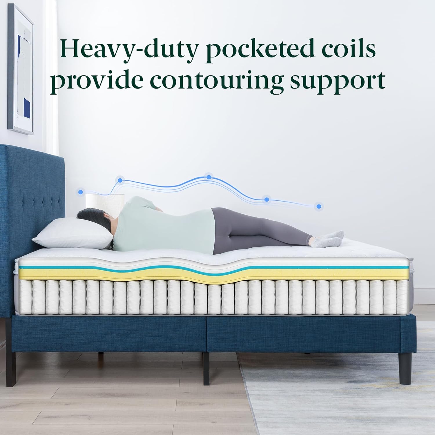 Zinus Cool Support 12 Inch Hybrid Mattress, Cooling Gel Memory Foam, Heavy Duty Individually Wrapped Coils, Soothing Pressure Relief, Medium Firm Feel, CertiPUR-US Certified, Queen