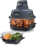 Ninja Crispi 4 in 1 Glass Air Fryer, 450°F, Non Toxic, 4QT and 6 Cup Containers with Lids, Dishwasher Safe, Cyberspace Gray, 1 Count, FN101GY