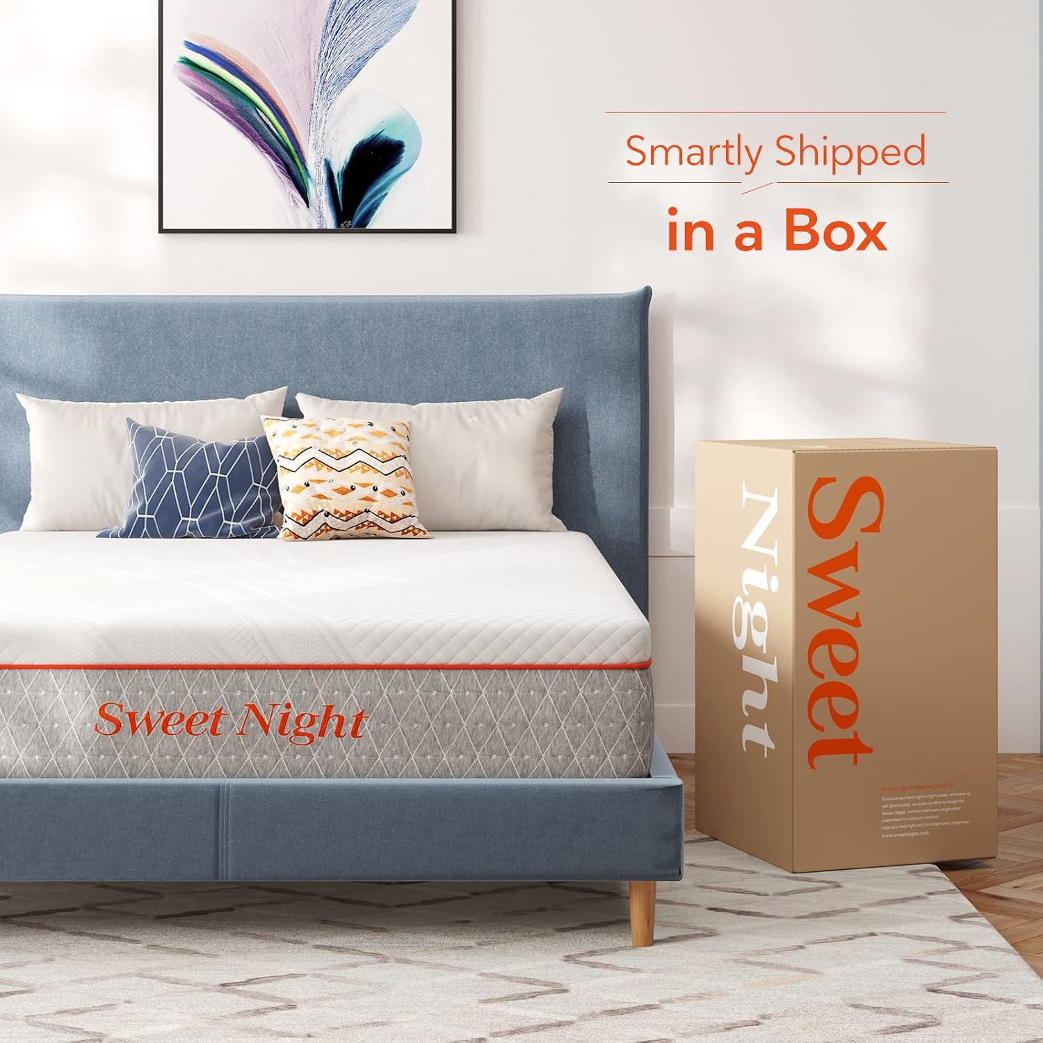 Sweetnight Queen Size Mattress, 10 Inch Memory Foam Mattress, Double Sided Flippable Bed Mattress in a Box, Gel Infused and Perforated Foam for Comfort Sleep and Pressure Relief