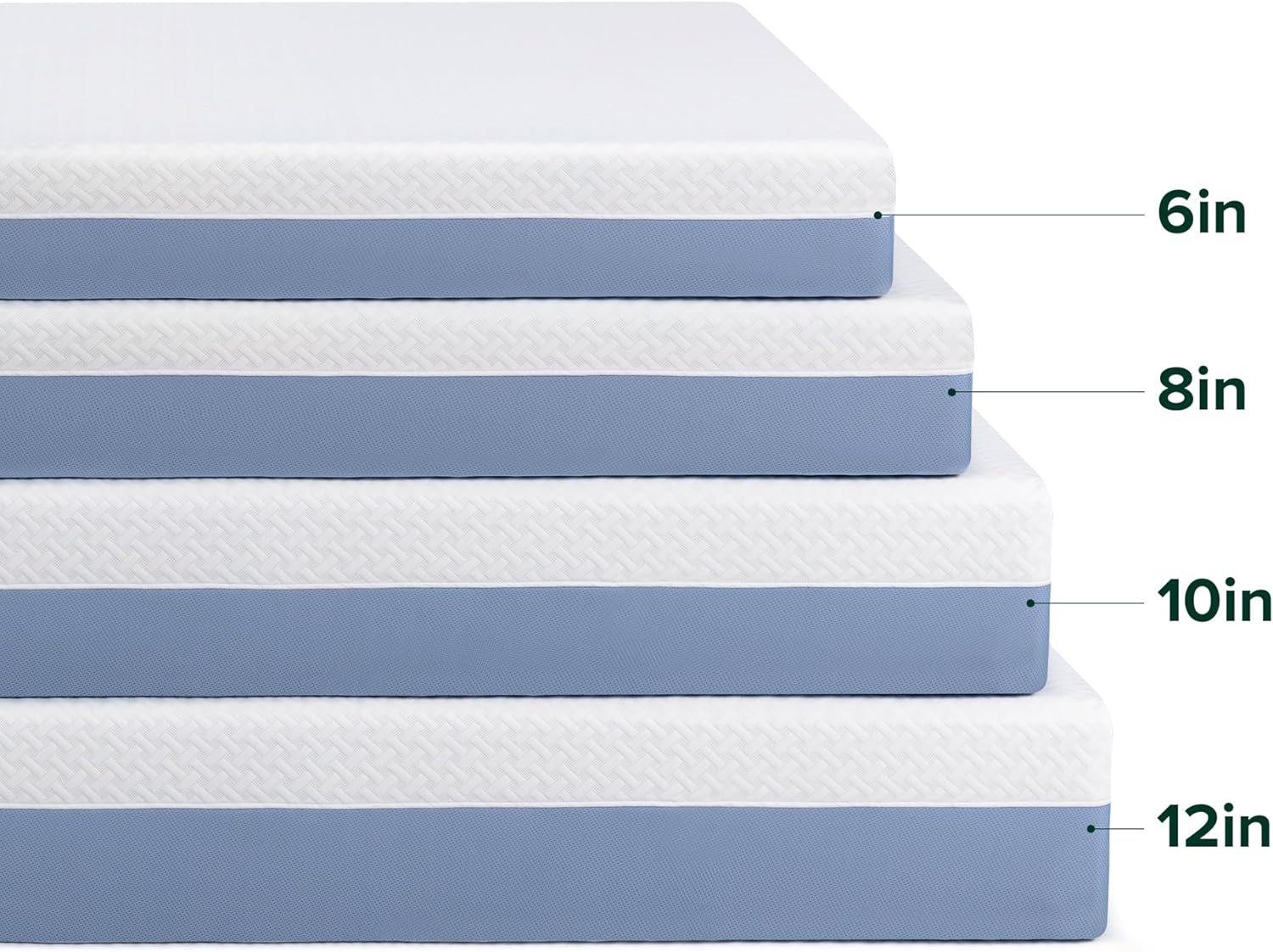Zinus 8-Inch Twin Cooling Essential Memory Foam Mattress, White, Medium Feel, Fiberglass Free, Certified Safe Materials