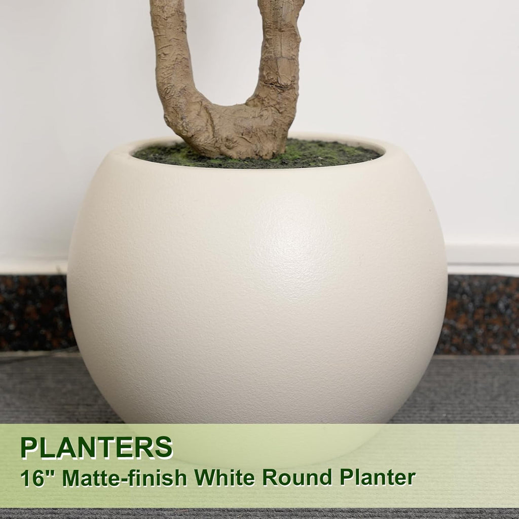 VIVATREES Olive Tree Artificial Indoor, 7FT Tall Faux Olive Tree with 16in Round White Planter, Artificial Plants with Natural Wood Trunk and Lifelike Fruits for Home Office Decor