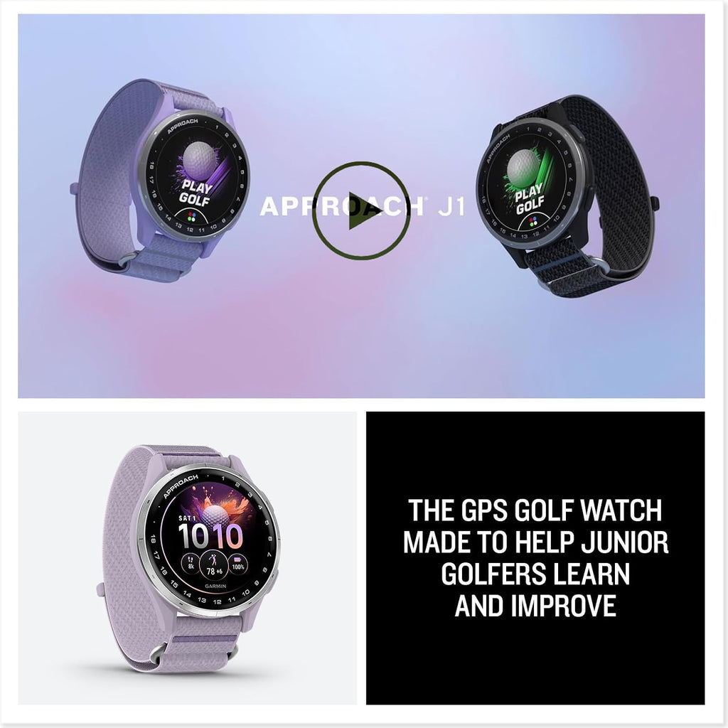 Garmin Approach® J1, Junior Golf Watch with GPS, Bright and Colorful Display, Tee-Off Guidance, Essential Features for Learning and Improving, Lilac