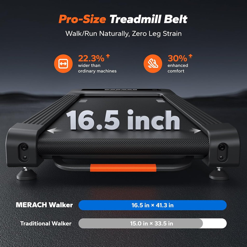 MERACH Walking Pad with Incline 12% Auto Treadmill for Home, 400lbs Capacity 3.5HP Super Quiet Brushless Walking Pads Under Desk, 16.5"x41.3" Mat Walk Pad with Remote & LED W50 Walking OAD