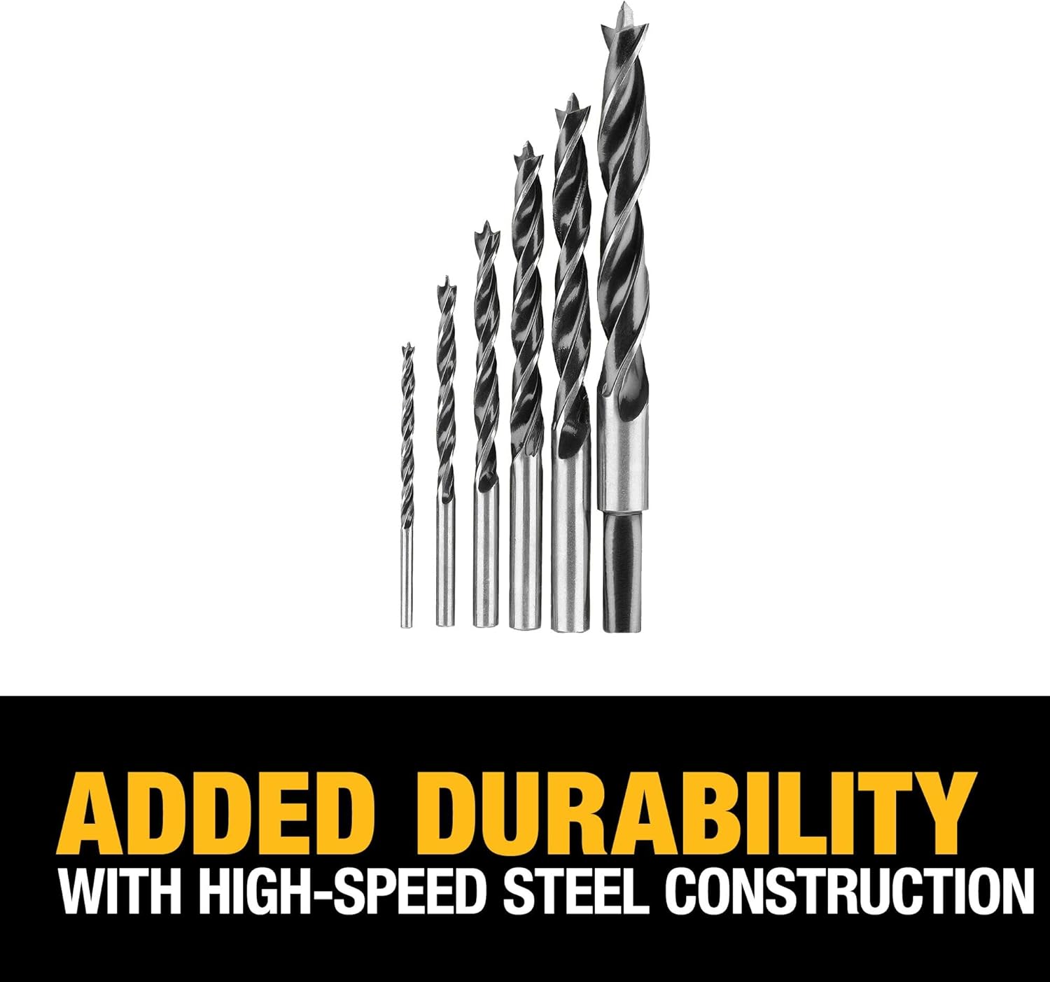 DEWALT Drill Bit Set, Brad Point, 6-Piece (DW1720) , Black