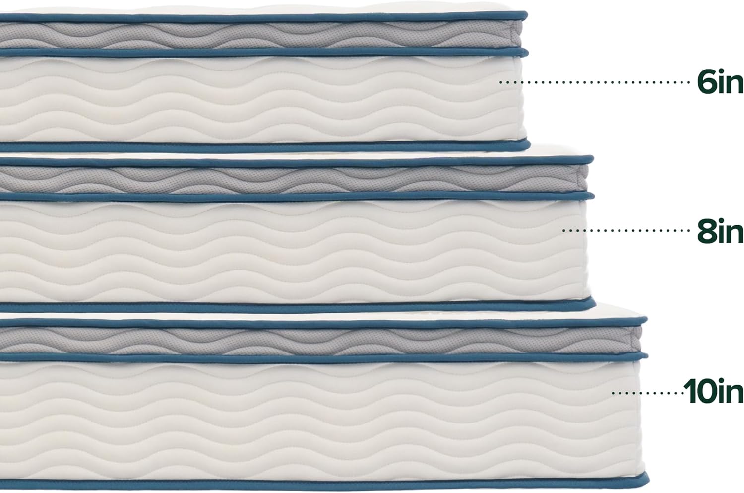 Zinus 6 Inch Spring Sensation Hybrid Mattress [New Version], Medium Firm Feel, Fiberglass Free, Youth and Guest Bedroom, Mattress in A Box, Twin
