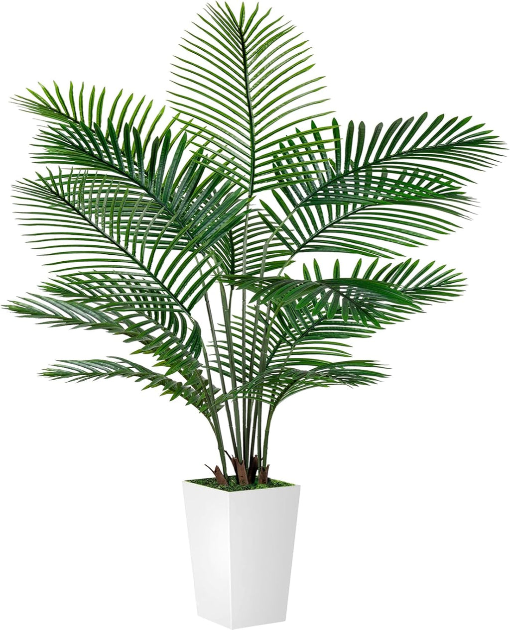 VIVATREES Palm Tree 6FT Artificial, 72in Tall Faux Palm Tree with 15.7 White Planter, Fake Potted Tree for Indoor & Outdoor Home Office Decor