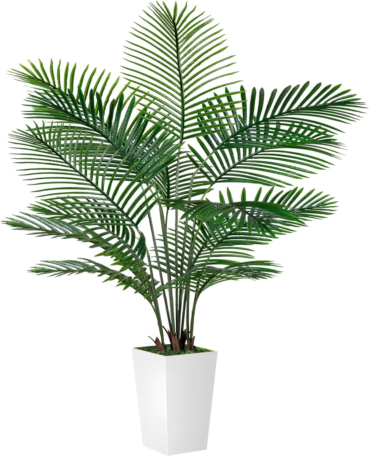 VIVATREES Palm Tree 6FT Artificial, 72in Tall Faux Palm Tree with 15.7 White Planter, Fake Potted Tree for Indoor & Outdoor Home Office Decor