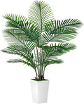 VIVATREES Palm Tree 6FT Artificial, 72in Tall Faux Palm Tree with 15.7 White Planter, Fake Potted Tree for Indoor & Outdoor Home Office Decor