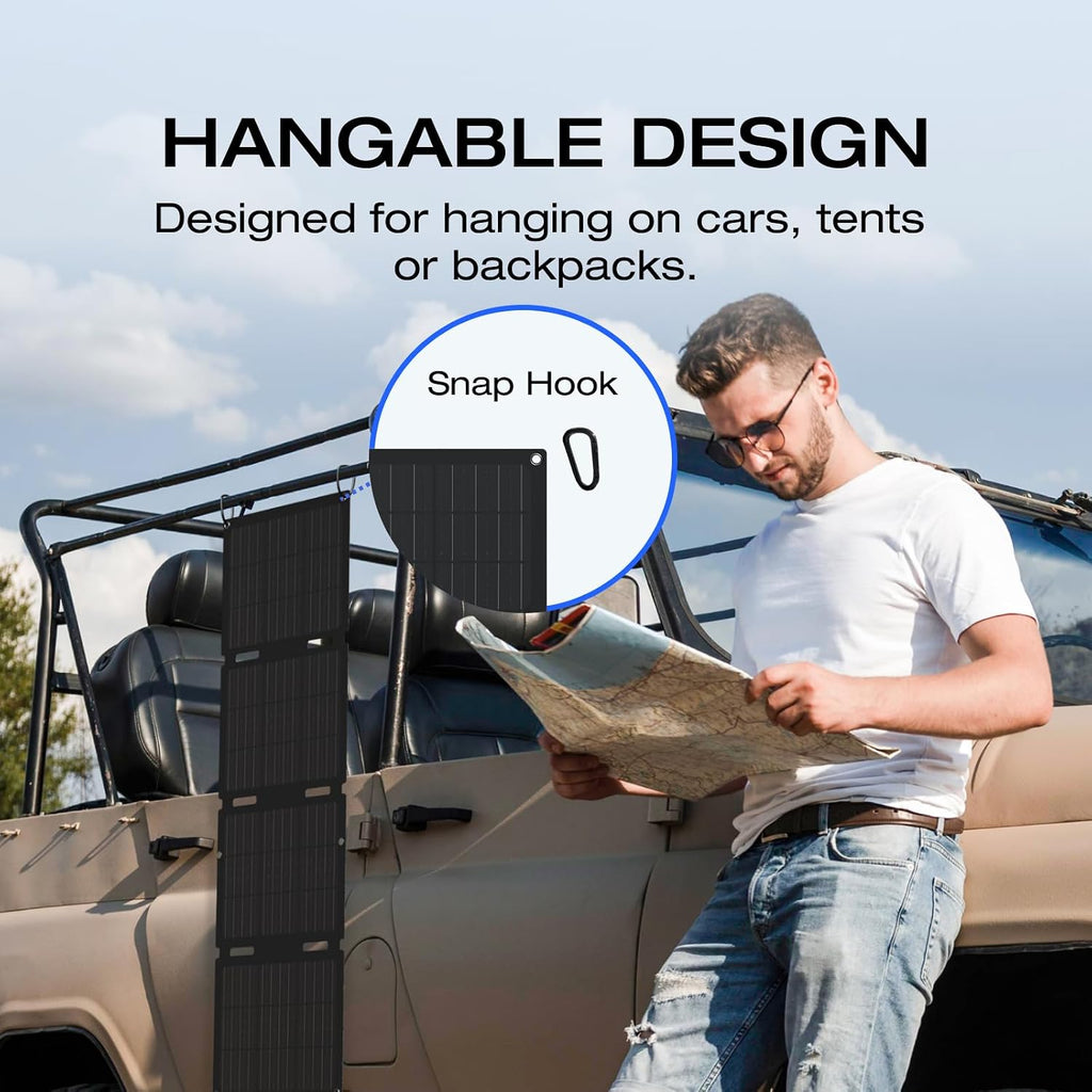EF ECOFLOW 45W Portable Solar Panel with Type-C, 25% Conversion Efficiency, N Type Solar Cell for Power Stations, IP68 Waterproof, Foldable Lightweight Solar Panel (Unable to Connect in Series)
