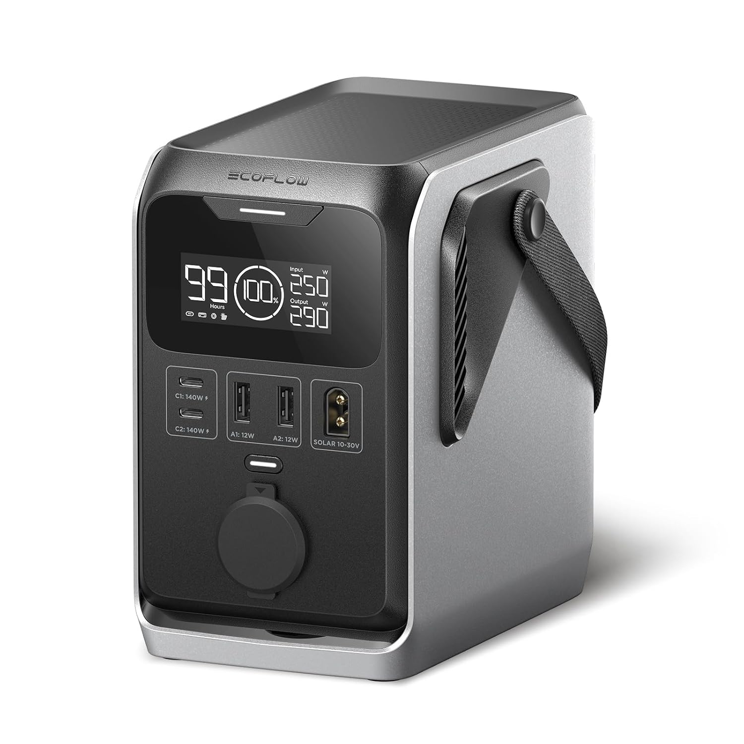 EF ECOFLOW TRAIL 300 DC Power Bank Station, 288Wh Outdoor Portable Power Station, LiFePO4 Battery, 300W DC Output, Compact Solar Generator for Camping, Travel, and Emergency (No AC Outlet Included)