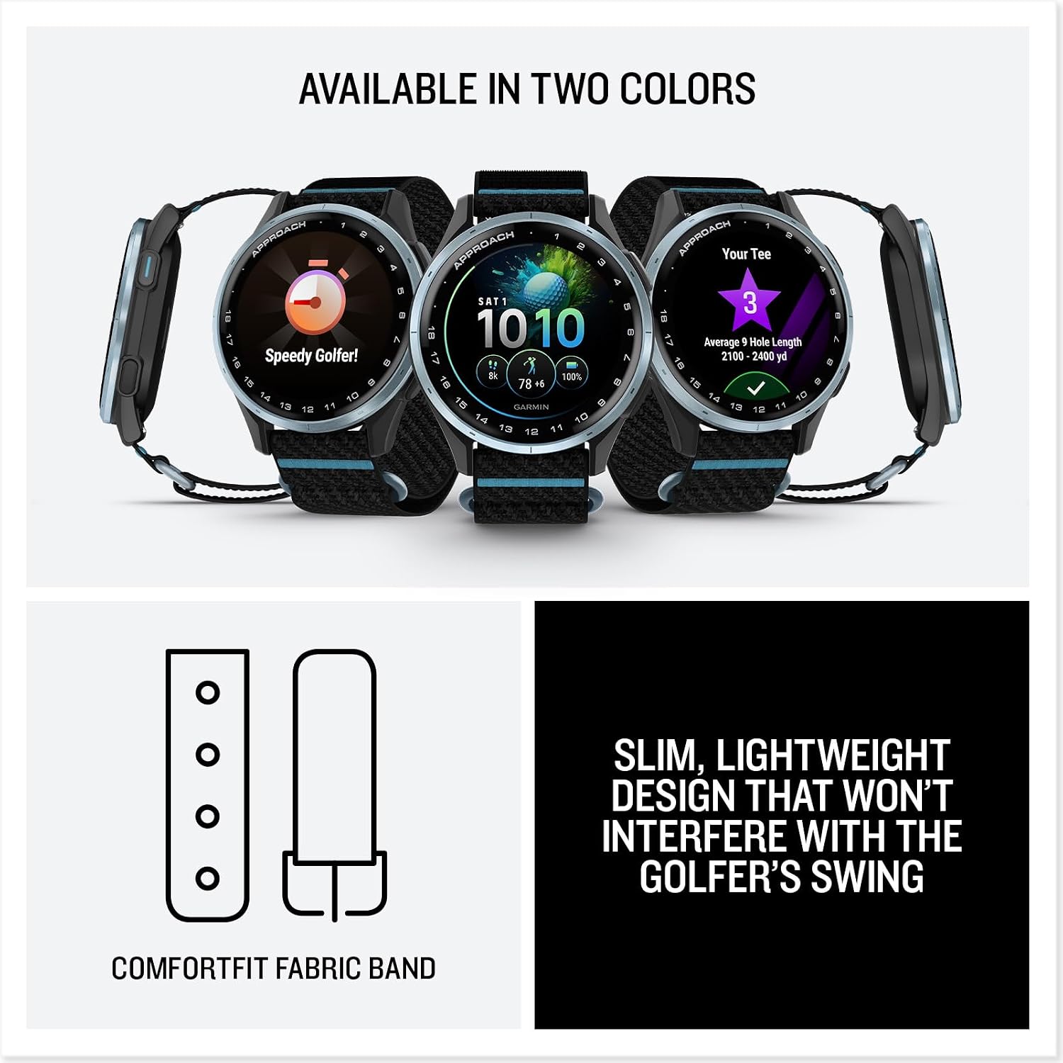 Garmin Approach® J1, Junior Golf Watch with GPS, Bright and Colorful Display, Tee-Off Guidance, Essential Features for Learning and Improving, Black