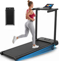 FUNMILY 3.5HP Walking Pad Incline Treadmill with Desk & Handle Bar, Heavy Duty 350 lbs Weight Capacity Portable Treadmill for Home and Office, Remote Control & LED Display