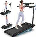 Treadmill with Desk Workstation & Adjustable Height, 450 lbs Weight Capacity, Folding Incline Treadmill with Handle Bar, Portable Ultra-Quiet 3.5HP Walking Pad Treadmill with Desktop for Home Office