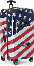Traveler's Choice Maxporter II Polycarbonate Hardside Trunk with Spinner Wheels, American Flag, 31-Inch Large Trunk