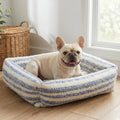 WESTERN HOME WH Dog Bed Medium Size Dogs - Washable Medium Dog Bed, High Back Support Pet Sofa with Sides, Soft Pet Beds with Anti Slip Bottom, 30inch, Blue