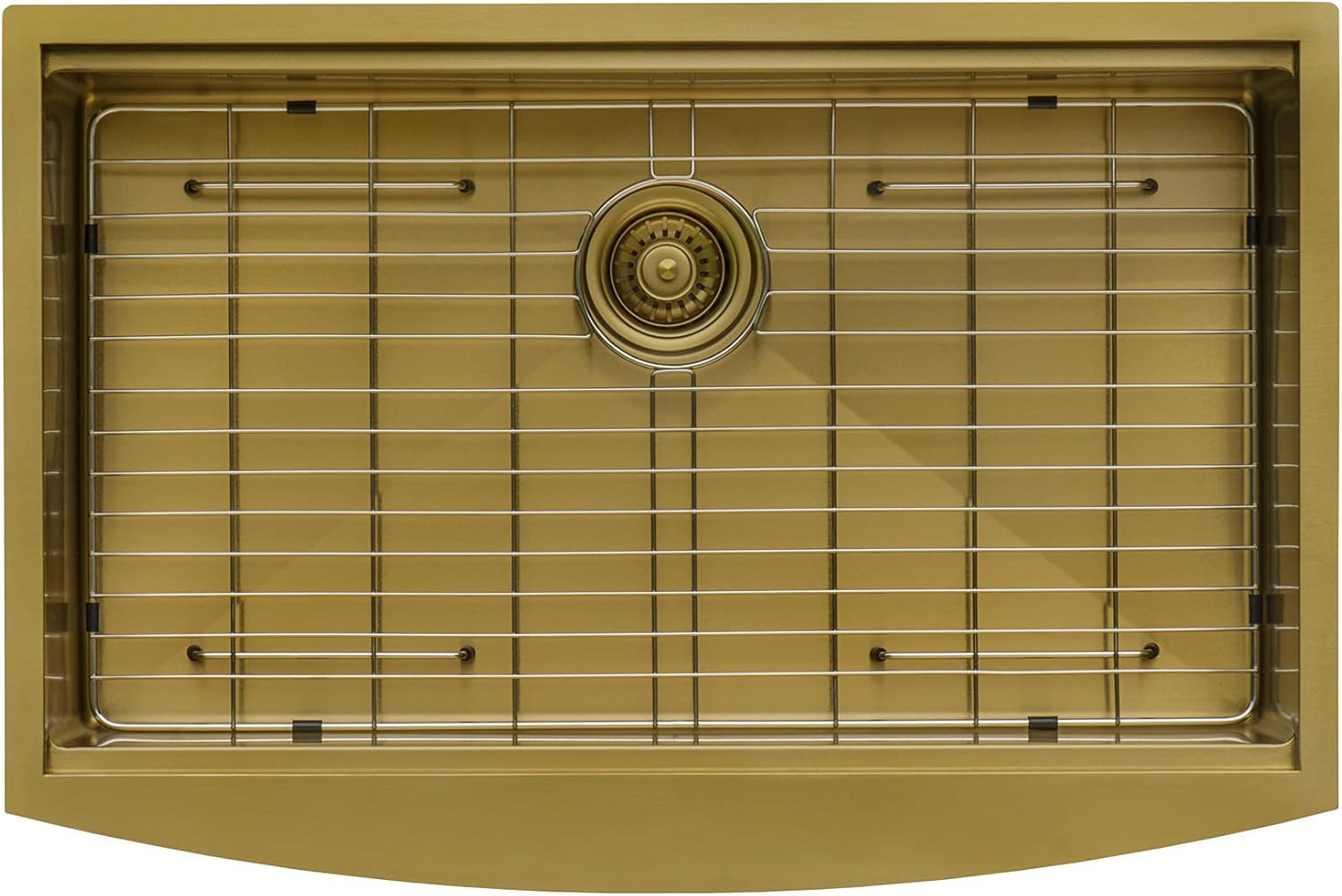 Ruvati 36-inch Matte Gold Workstation Apron-Front Brass Tone Stainless Steel Kitchen Sink - RVH9308GG