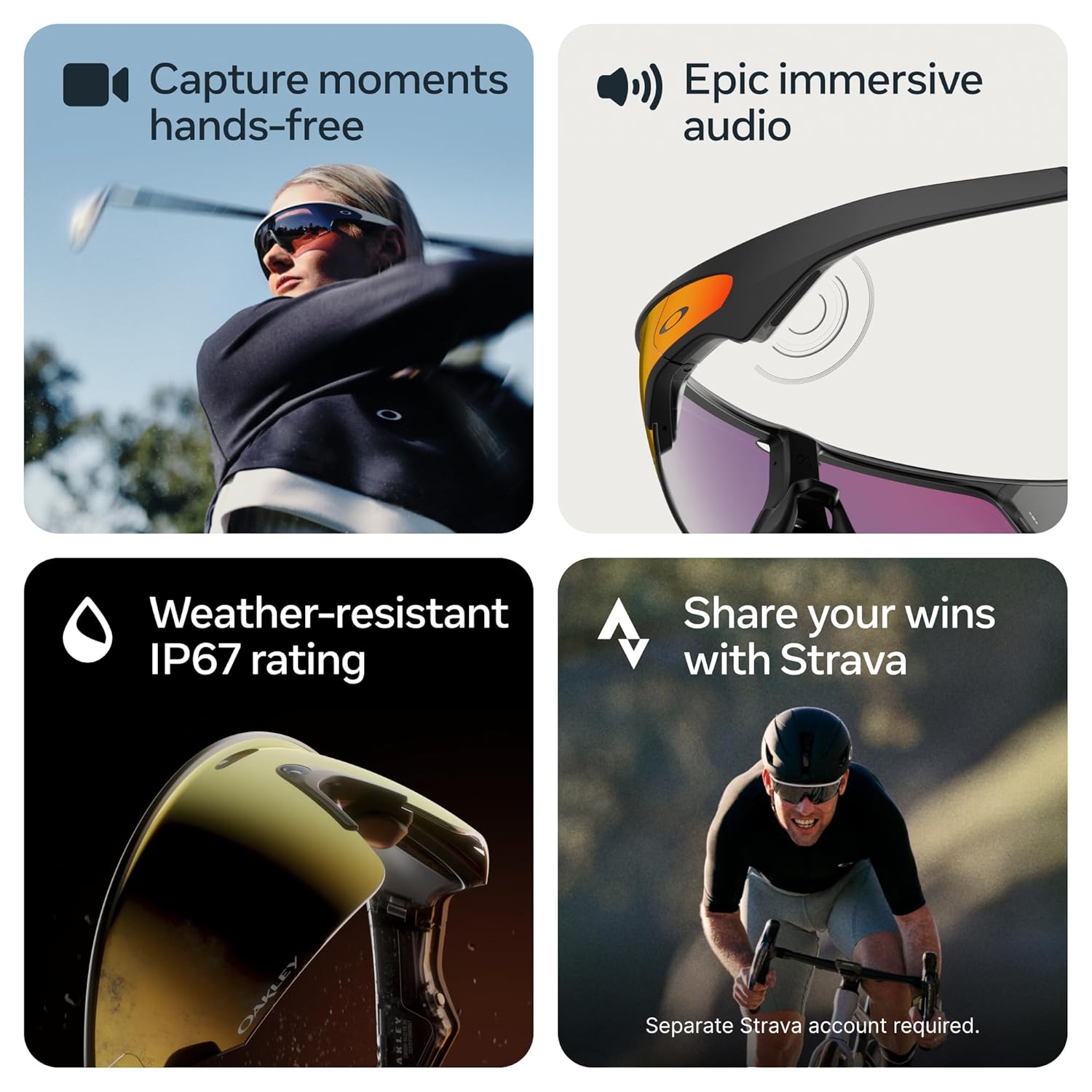 Meta Oakley Vanguard, Black | Smart AI Glasses for Men, Women — Camera, Audio, Video Recording — Prizm™ Transitions® Ember Lenses — Sunglasses