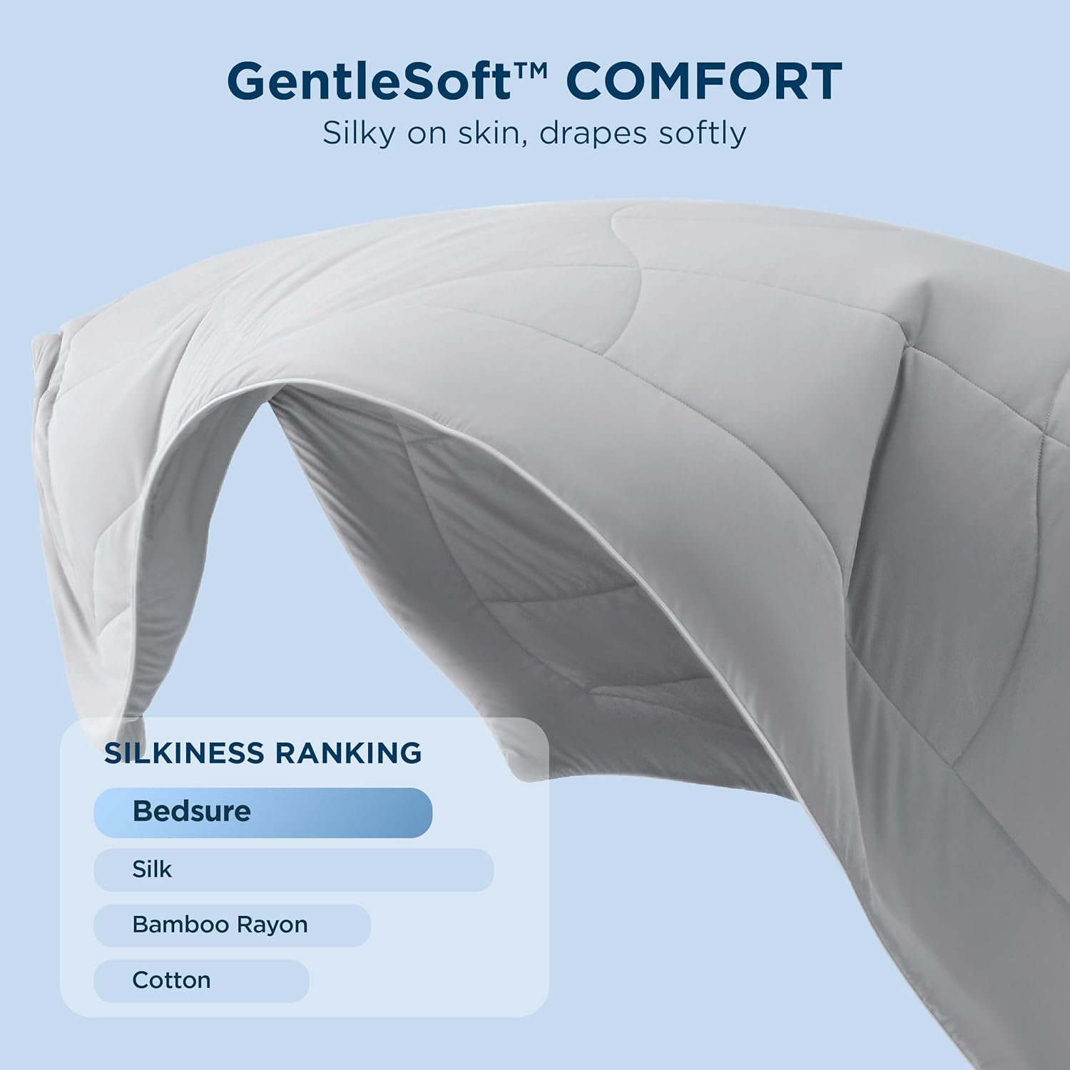 Bedsure Cooling Comforter Twin Size - GentleSoft Moisture Wicking Cooling Blanket for Hot Sleepers, Breathable Lightweight Duvet Insert, Dual-Sided Summer Blanket, Gray, 68x88 Inches
