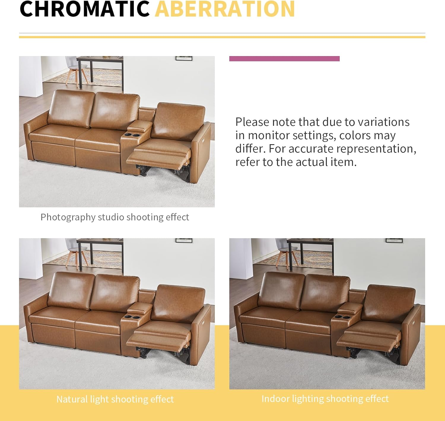AMERLIFE 36.5” Power Recliner Chair, Single Electric Reclining Sofa with USB Charging Port, Leather Recliner for Living Room, Brown