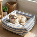 WESTERN HOME WH Dog Bed for Small Medium Dogs - Washable Small Dog Bed, High Back Support Pet Sofa with Sides, Soft Pet Beds with Anti Slip Bottom, 25inch, Blue