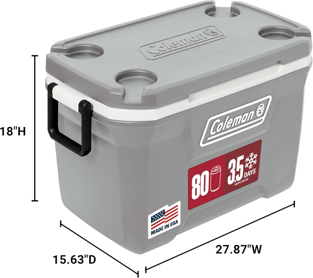 Coleman Classic Series Insulated Portable Cooler, Leak-Resistant Outdoor Hard Cooler Keeps Ice up to 5 Days, 52/70/120/150 Quart