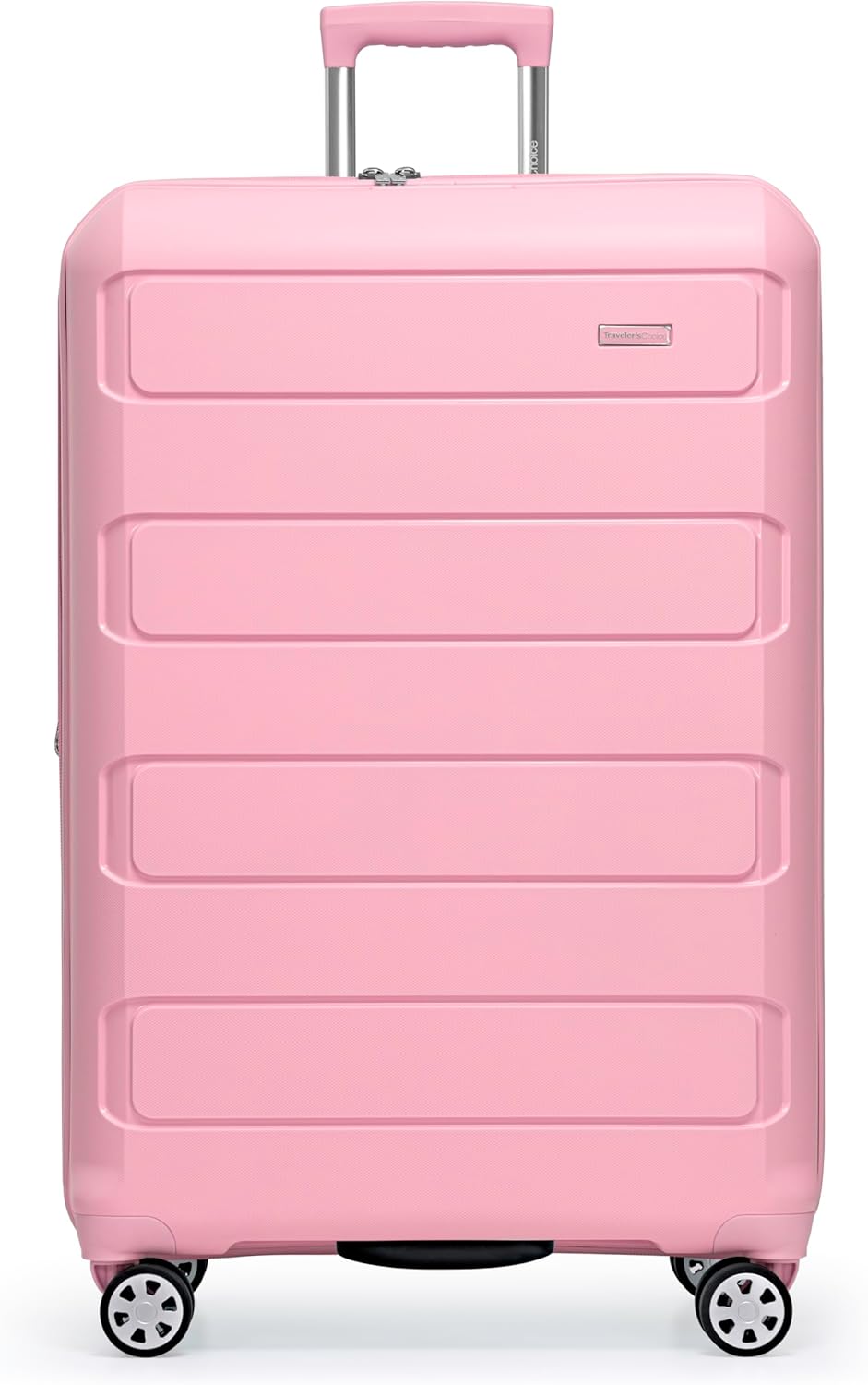 Traveler's Choice Pagosa Hardshell Expandable Luggage with Spinner Wheels, Pink, 27-Inch Medium