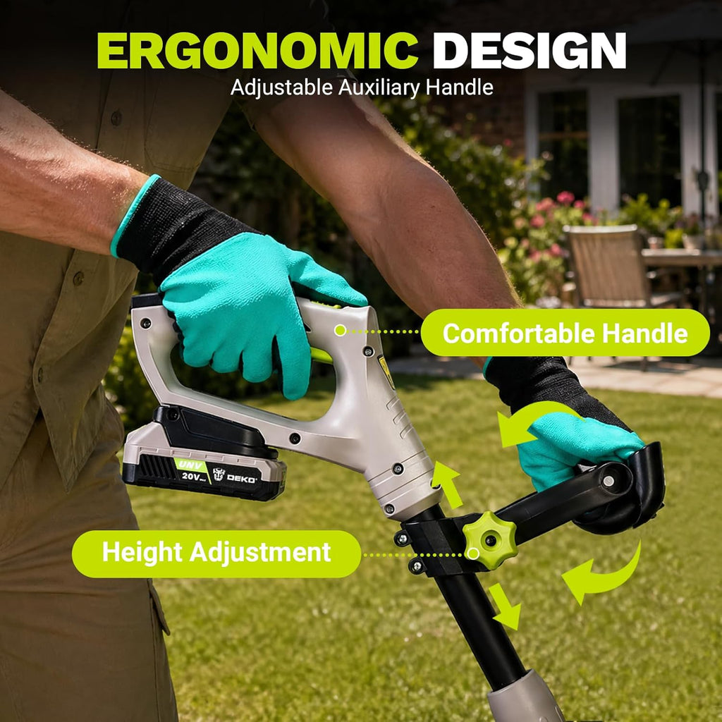DEKOPRO Cordless Tiller Cultivator for Gardening, 20V Electric Garden Tiller with Battery & Charger, Lightweight Battery Powered Rototiller for Gardening, Yard, Soil Cultivation, Raised & Flower Beds