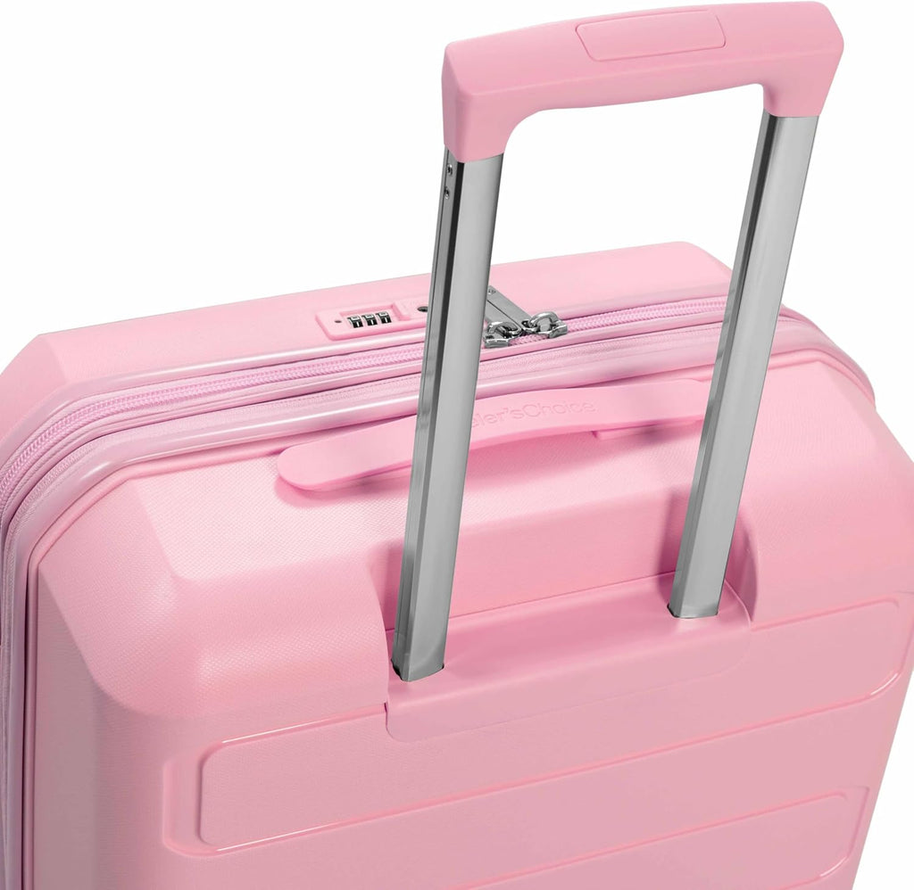 Traveler's Choice Pagosa Hardshell Expandable Luggage with Spinner Wheels, Pink, 22-Inch Carry-on
