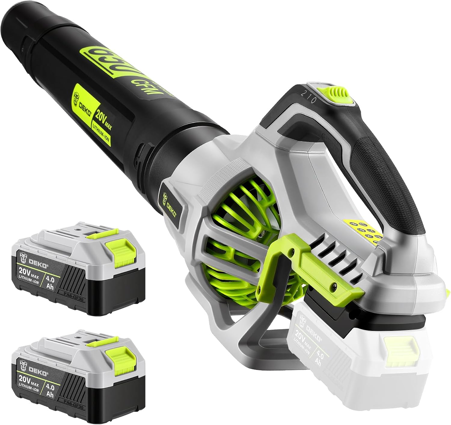 Leaf Blower Cordless, 650 CFM Electric Leaf Blowers with 2 x 4.0Ah Batteries and Charger, 2 Speed Modes, Lightweight Blower for Blowing Leaves, Patio, Yard Cleaning, Blowers for Lawn Care and Dust