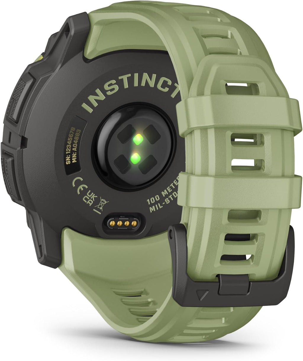 Garmin Instinct® 3 – 50 mm, AMOLED Display, Rugged Outdoor GPS Smartwatch, Built-in Flashlight, Alpine Rush Collection Limited Edition Color, Fern Green with Fern Green Band