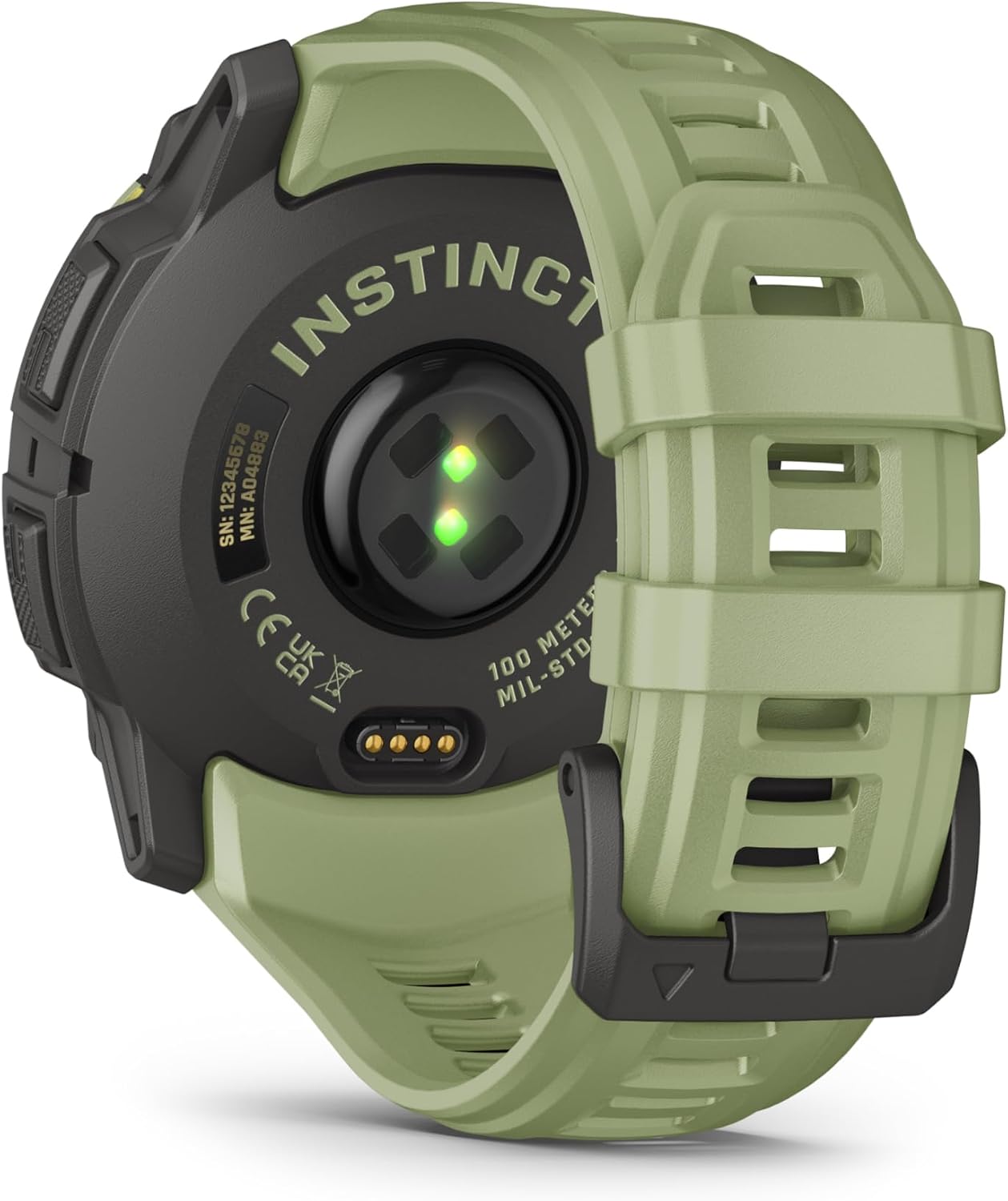 Garmin Instinct® 3 – 50 mm, AMOLED Display, Rugged Outdoor GPS Smartwatch, Built-in Flashlight, Alpine Rush Collection Limited Edition Color, Fern Green with Fern Green Band