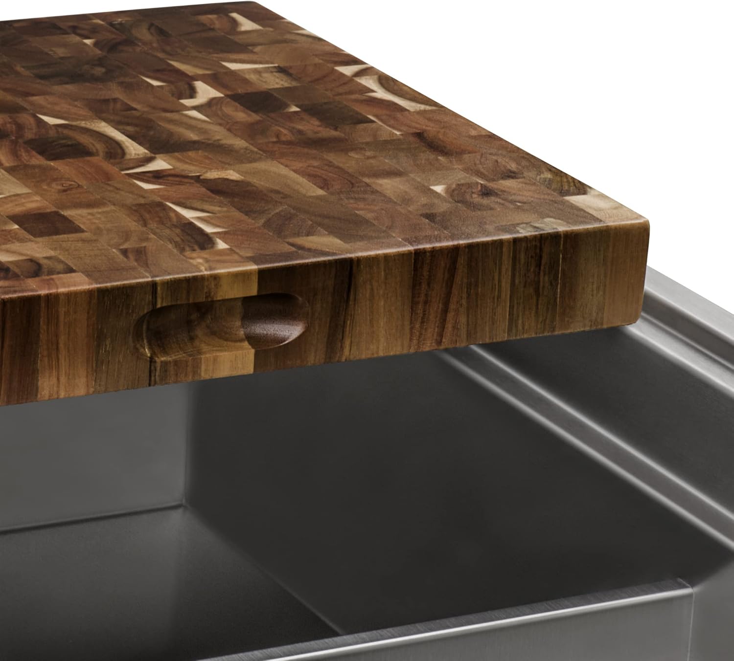 Ruvati 17 x 16 x 2 inch thick End-Grain Acacia Butcher Block Solid Wood Large Cutting Board - RVA2445ACA