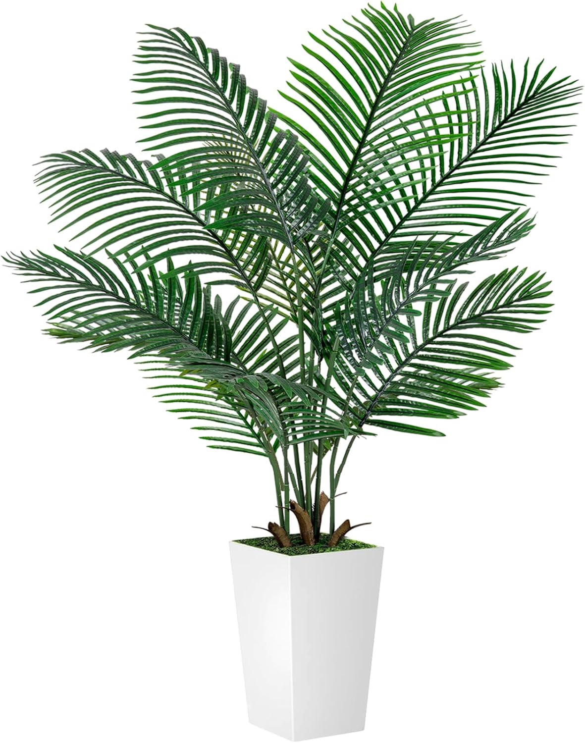 VIVATREES Palm Tree 5FT Artificial, 60in Tall Faux Palm Tree with 15.7 White Planter, Fake Potted Tree for Indoor & Outdoor Home Office Decor