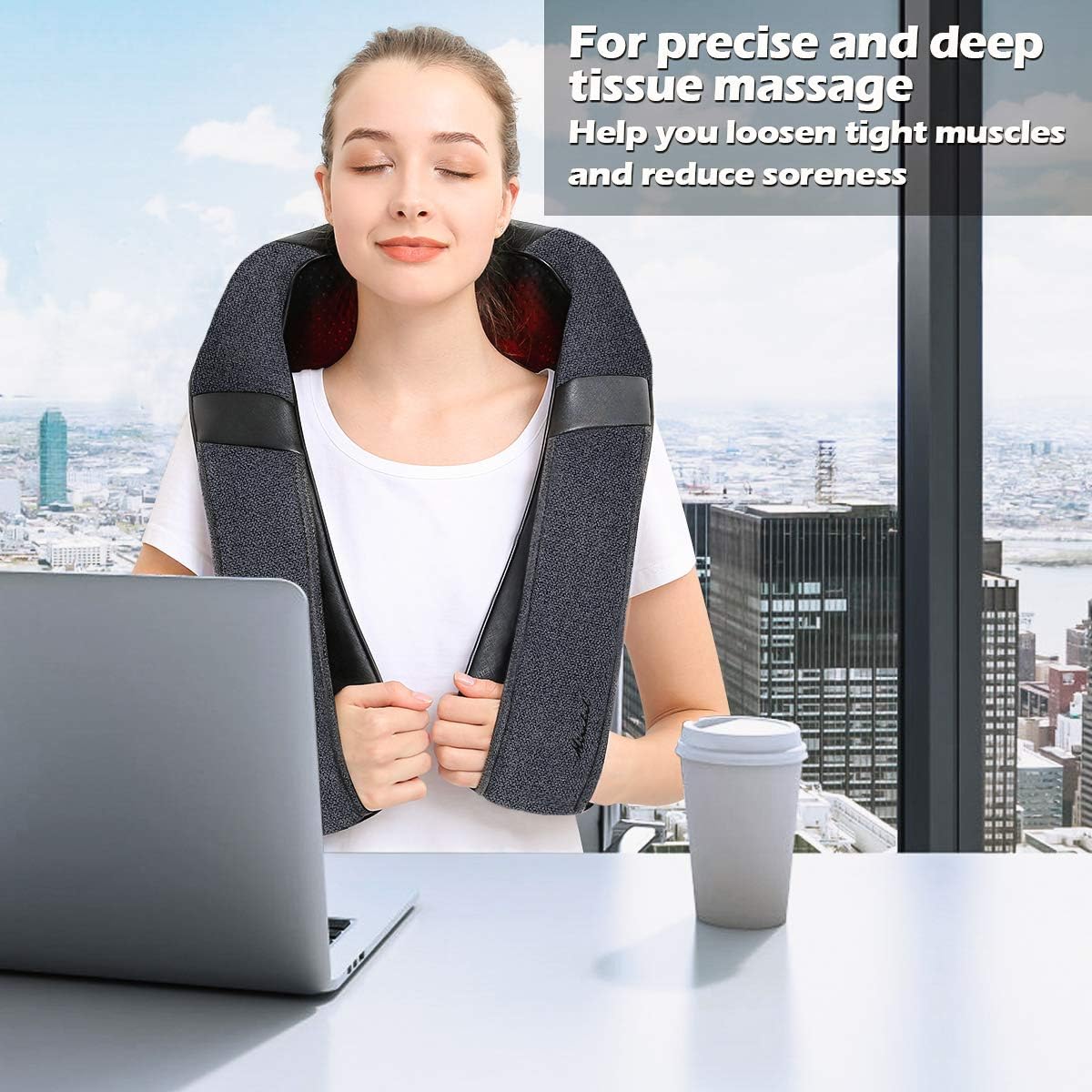 Mirakel Fathers Day Dad Gifts for Husband Men, Neck Massager for Pain Relief Deep Tissue, Electric Shiatsu Shoulder & Back Massager with Heat, Mothers Day Gifts for Mom Wife Women Her (NOT Cordless)