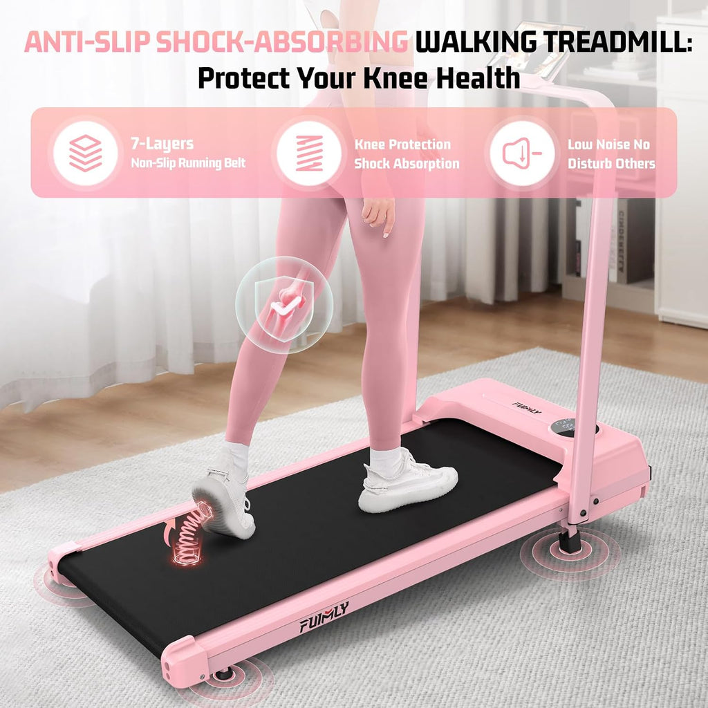FUNMILY Walking Pad Treadmill with Incline, Foldable Treadmills for Home Office, Portable Walking Pad 300lbs Capacity, Remote Control, Led Touch Screen, 2s Folding Treadmill